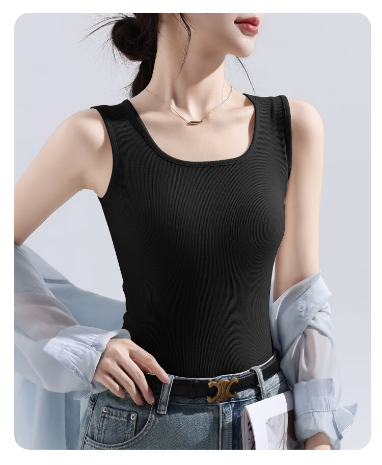 Urban Beauty Pure Cotton Basic Camisole Slim Fit Thin Vest Top for Women Innerwear Outerwear 12