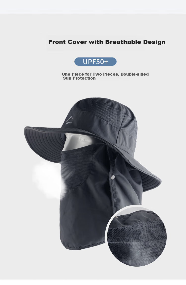 MOTIE Sun Protection Hat for Men And Women, Outdoor Sun Visor Cap, Summer UV-Resistant Face Mask, Sun Fishing Hat, Cycling Mask, Detachable All-In Desig 8