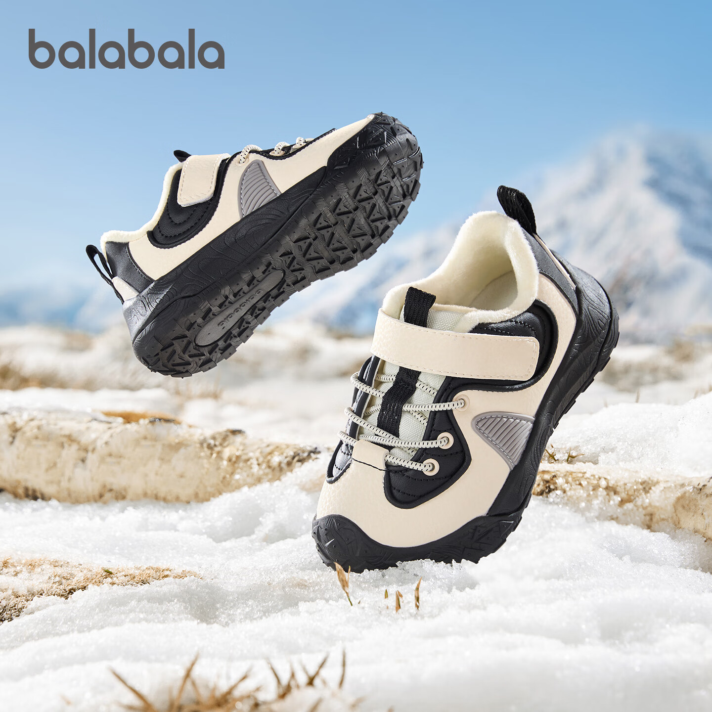 Balabala Kids Walking Shoes Children's Baby Shoes Boys Girls Fleece Lined 2025 New Autumn Winter Functional Foot Protection Shoes