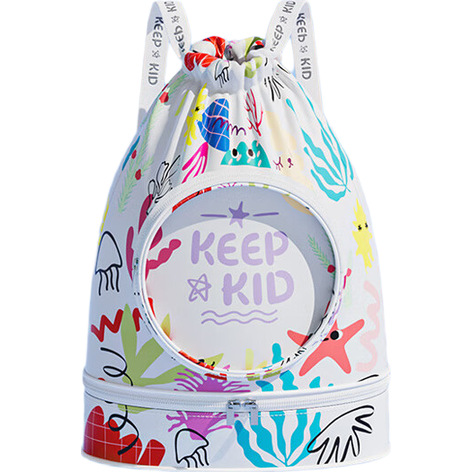 Keep Children's Swimming Bag, Boys And Girls Dry-Wet Separation Waterproof Storage Bag, Beach Student Sports Swimming Backpack