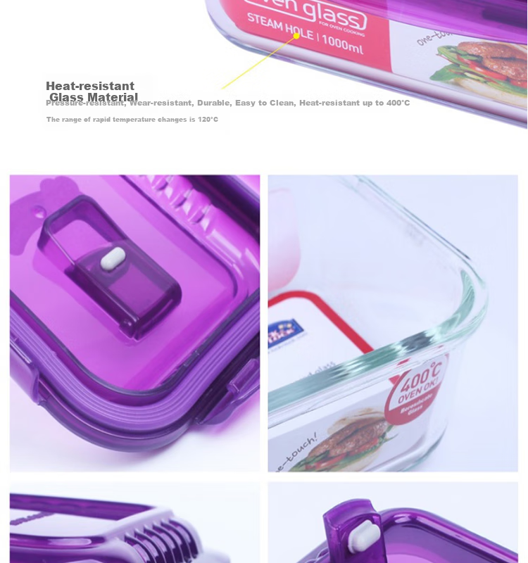 LOCK&LOCK Breathable Hole Heat-Resistant Glass Food Storage Container, Microwave-Safe Lunch Box, Sealed Bento Box, Meal Container, Ramen Bowl, 650ml 4