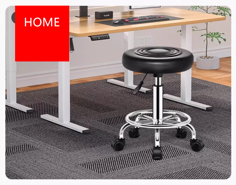 Huakai Star Adjustable Bar Stool Home Bar Chair Reception Swivel Chair HK106 with Backrest and Wheels Level 3 10