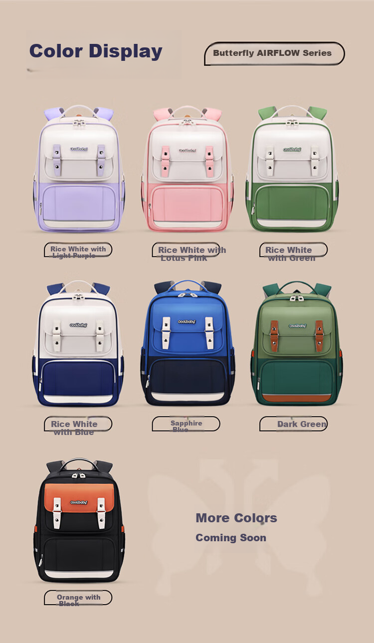 COOLBABY Schoolbag for Primary School Boys And Girls Grades 1-3 Children's Spine-Protecting, Load-Reducing, Pressure-Relieving Large Capacity Backpack 9
