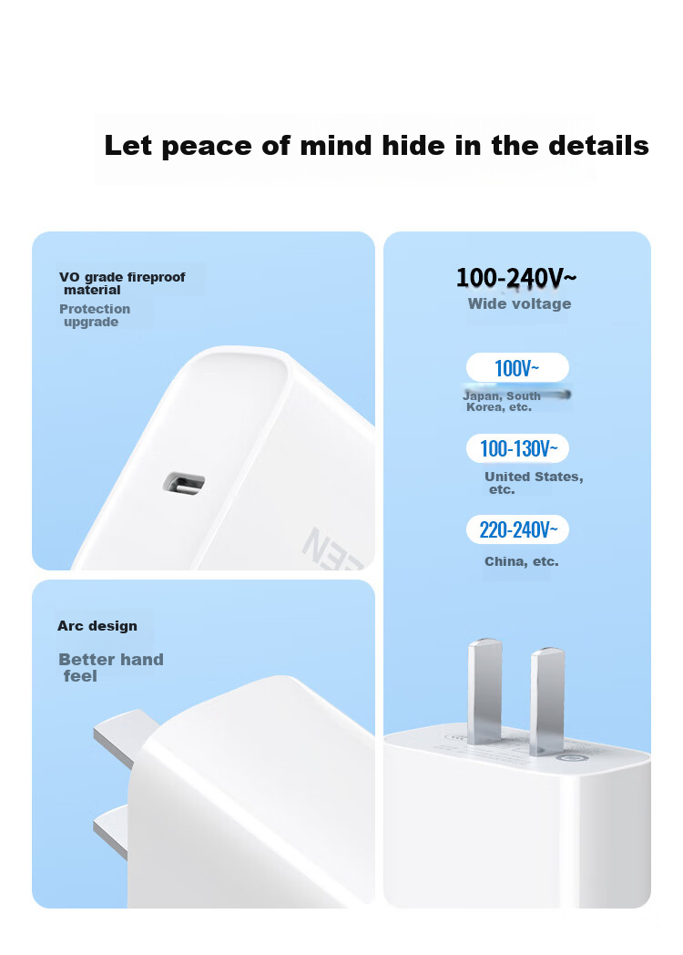 UGREEN 35W Charger, GaN Charging Head, Three-Port Multi-Port Compatible with Apple IPhone 18 Pro Max Fast Charging/17 Duo/16 Huawei Phones, USB/Type-C Fast Charging Plug 13