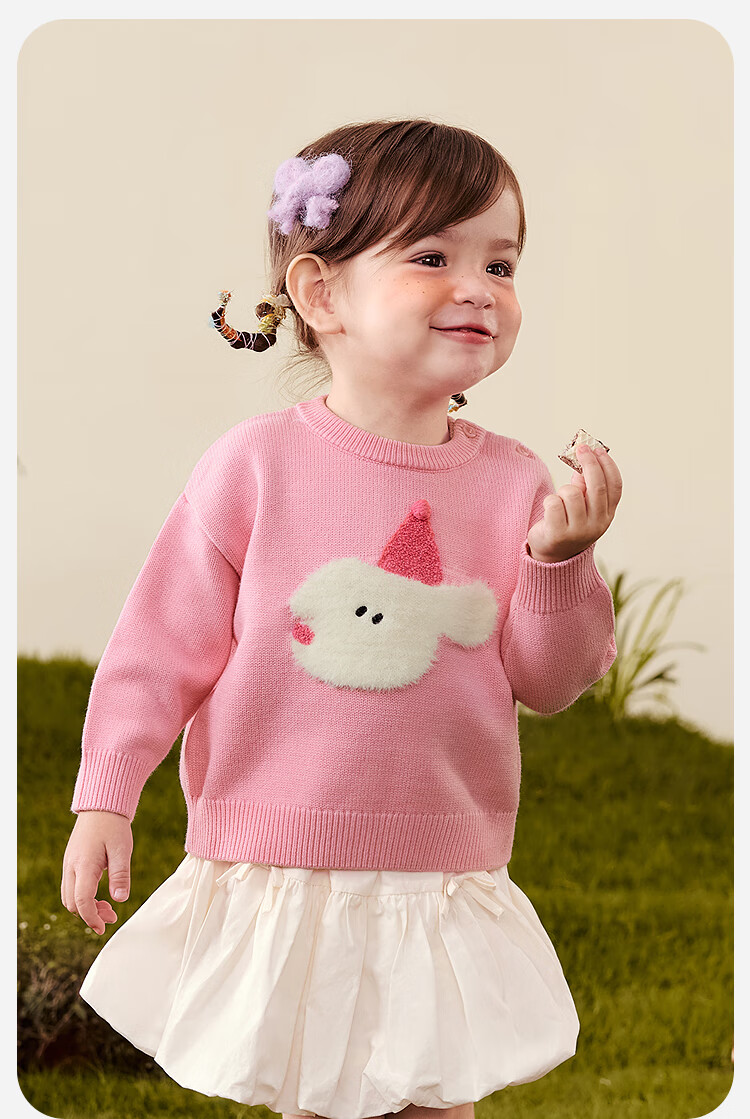 Minibala Bala Boys and Girls Sweater 2025 Winter Baby Embroidered Knitwear Infant Pullover Outerwear Sweater 13