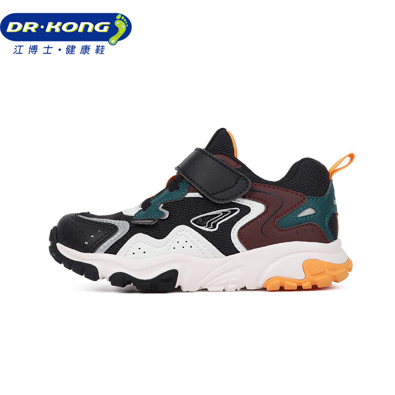 DR·KONG Toddler Shoes, Sneakers for Autumn, Boys And Girls, Breathable Casual Children's Shoes, B14243W018, Black/beige/red, Size 26