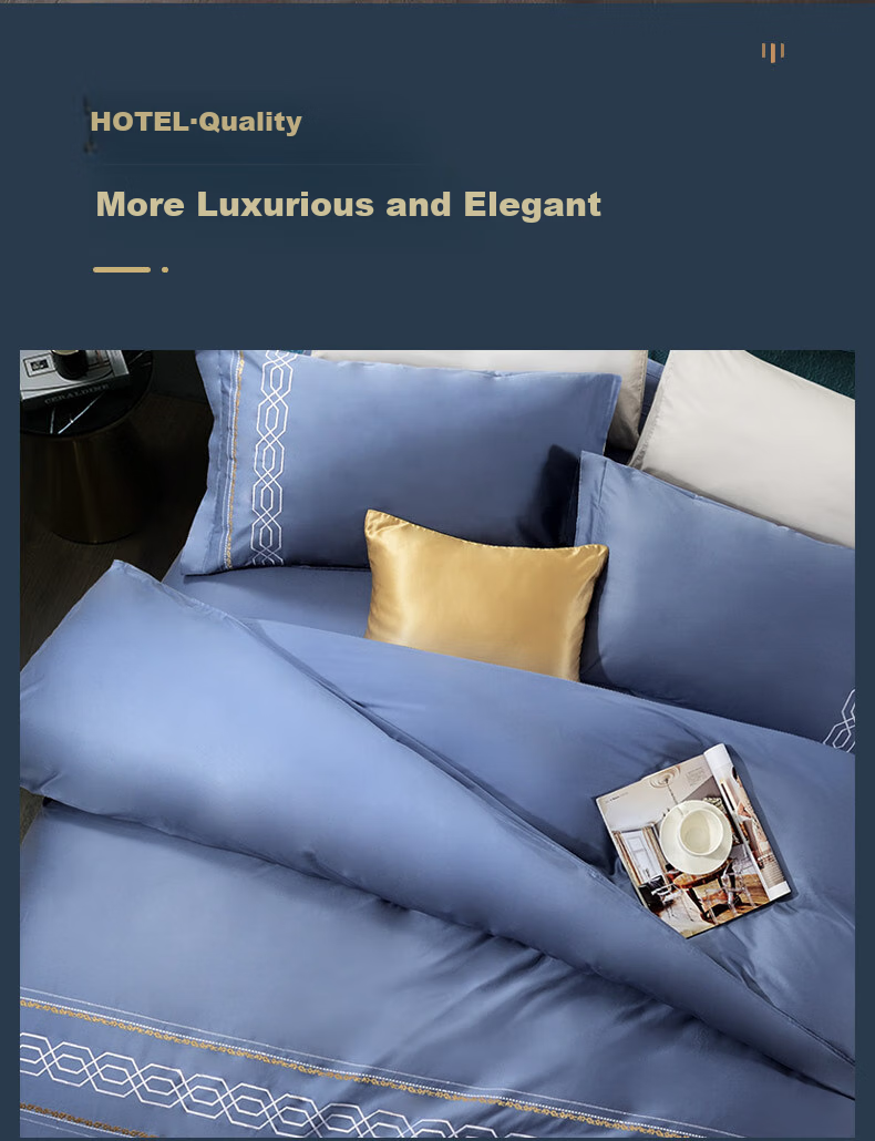FUANNA HOTEL Series Four-Piece Set, 60S Long-Staple Cotton, Pure Cotton Sateen Hotel Set, 1.5-Meter Bed, 203*229cm 10
