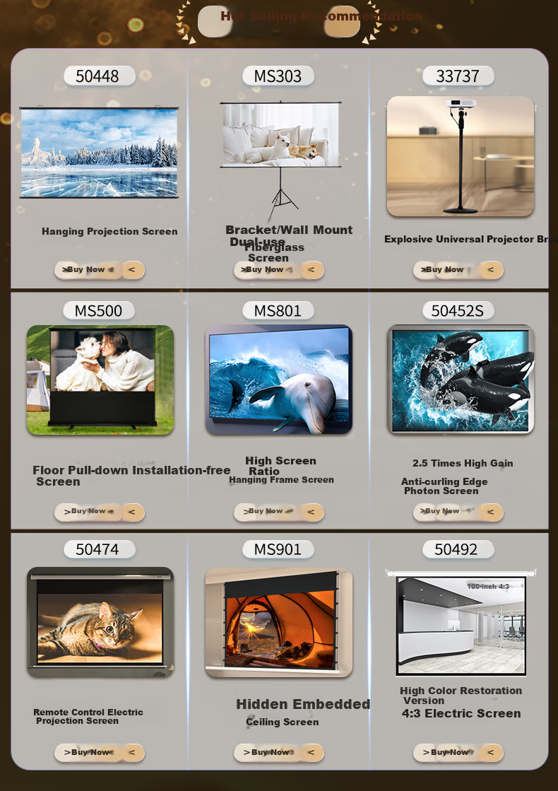 Deli 120-Inch 4:3 Electric Adjustable Projection Screen, Compatible with Jianuo, XGIMI, Dangbei, Xiaomi Projectors, Projector Screen 50493 1