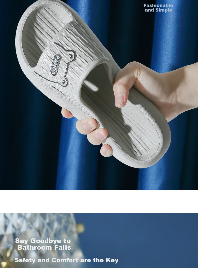 IQGD Slippers for Men And Women, Soft-Soled Floor Slippers, Non-Slip Bathroom Slippers for Couples, Black, Size 36-37 [Suitable for 35-36] 5