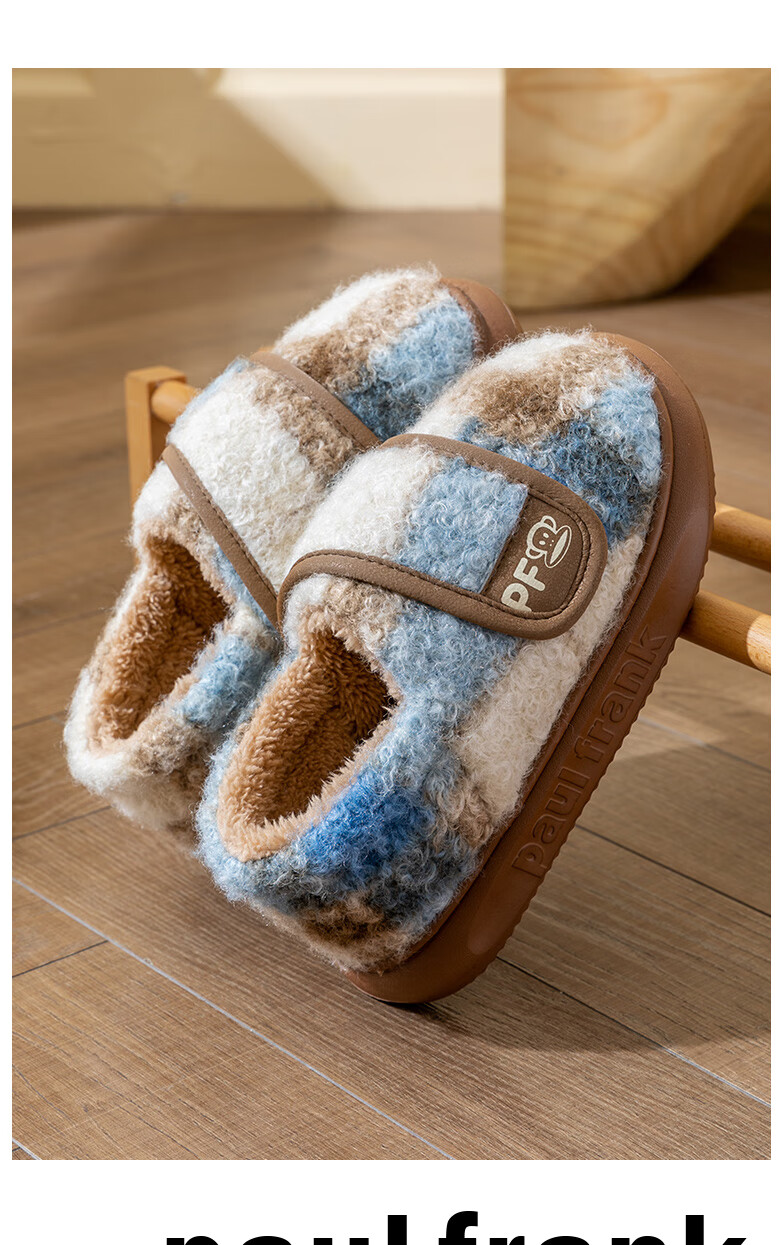 Paul Frank Cotton Shoes Unisex Back Strap Cotton Slippers Winter Maternity Warm Comfortable Home Cotton Shoes 6459 Light Gray Size 40-41 3
