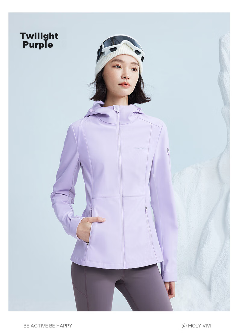 MOLY VIVI Slim-Fit Soft Shell Jacket for Women, Waist-Cinching Coat, Spring And Summer New Style Outdoor Windproof Waterproof Sports Hiking Wear, Magic Vivvi 17