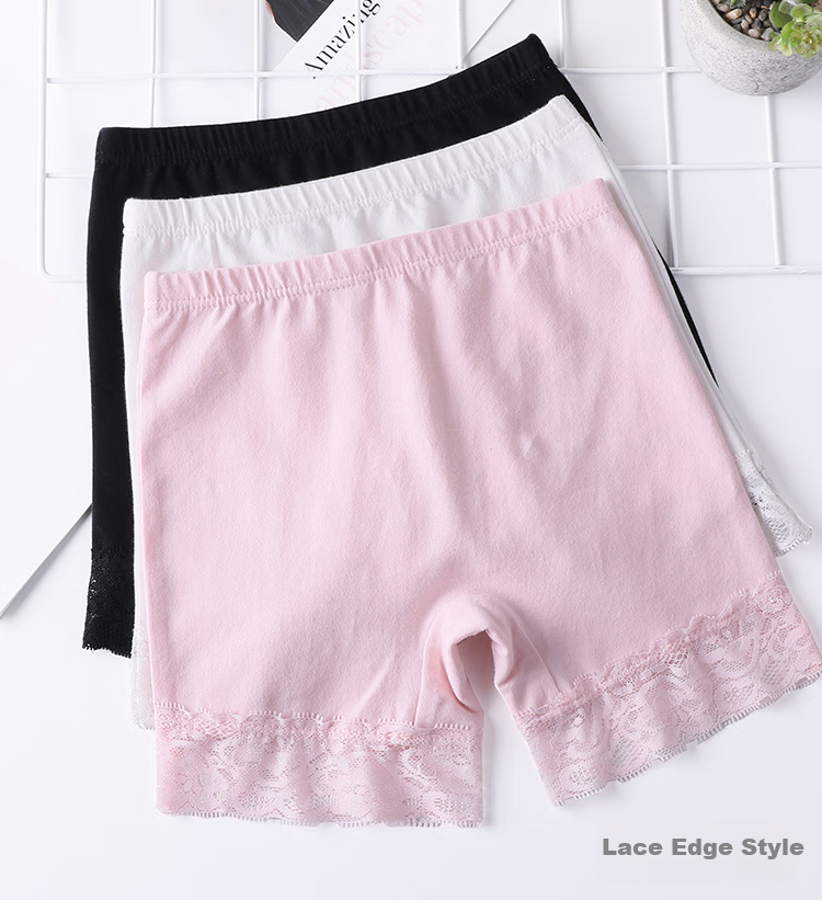 LangSha Children's Underwear, Girls' Safety Shorts, Cotton Anti-Exposure Underwear, Big Kids Boxer Briefs, 2-Pack, Gray And White, Size 140 3