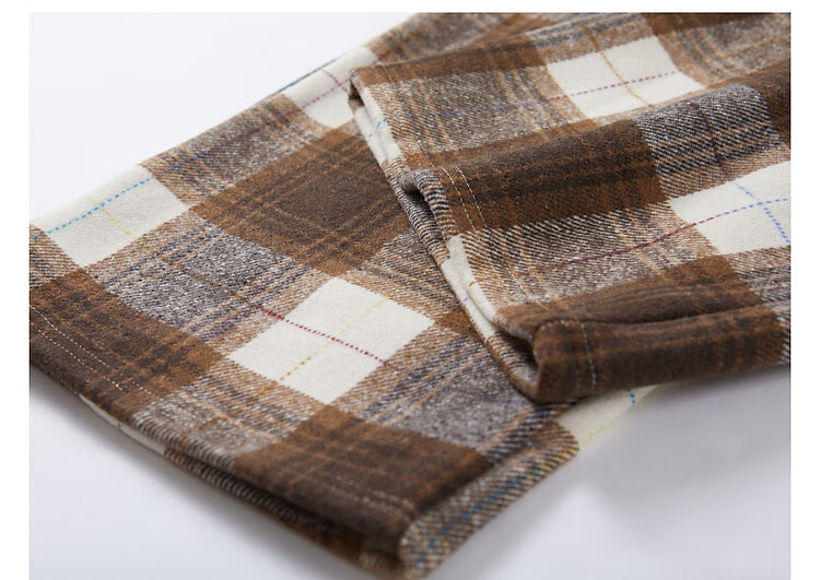 Demana [Fashion Plaid] Winter Little Chanel Style Elastic Waist Wide Leg Pants Fleece Lined Slightly Stretchy Casual Trousers for Women 7