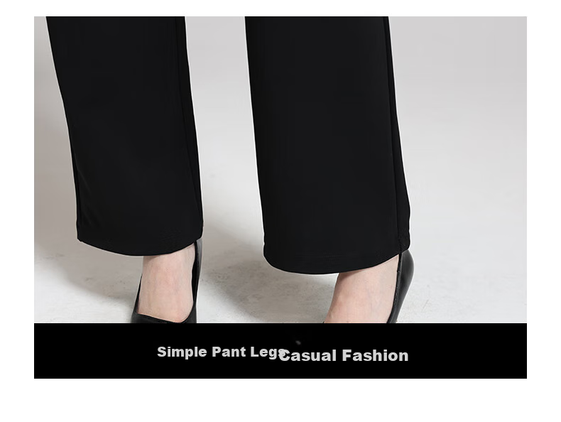 Meishi Women's Casual Pants, Spring/summer 2026, Slim Fit, High-Waisted, Slimming, Suitable for Commuting And Versatile, Loose Straight-Leg Trousers, 2875 Black, Size L 6