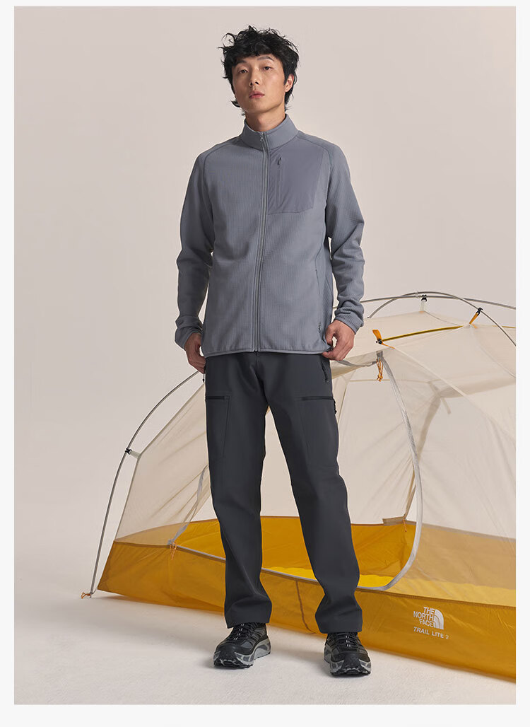 JD Original Winter F1 Series Windproof Fleece Jacket And Pants, Outdoor Sports Warm Coat, Half-Zip Shirt, Black Truffle, 2XL 6