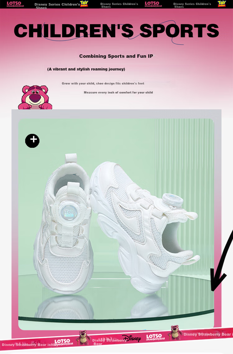 Disney Kids Running Shoes Boys and Girls Spring Autumn Outdoor White Breathable Sports Shoes Size 28 2