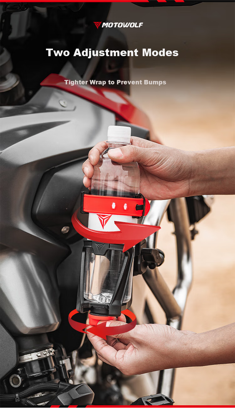 MOTOWOLF Motorcycle Bicycle Water Bottle Holder, Cup Stand, Cycling Mineral Water And Beverage Rack, U-Shaped Cup Holder 5