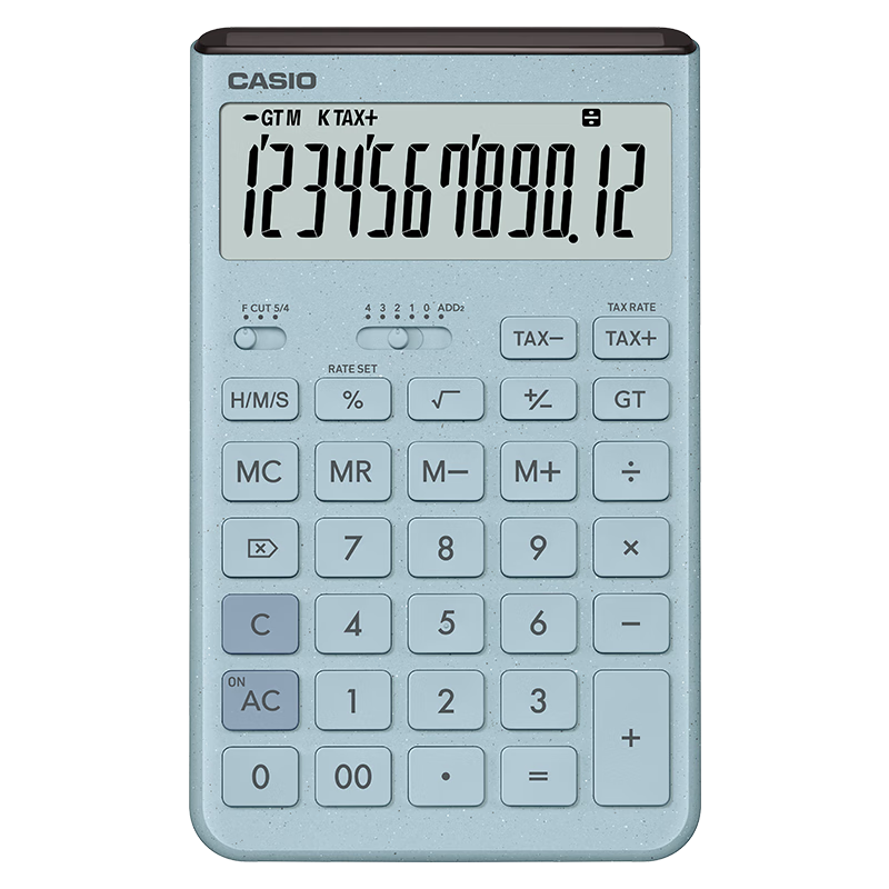 CASIO Innovative Calculator with Extra Large Display, Solar Panel, Eco-friendly Material, Desktop Office Financial Use, Deep Blue JT-200T