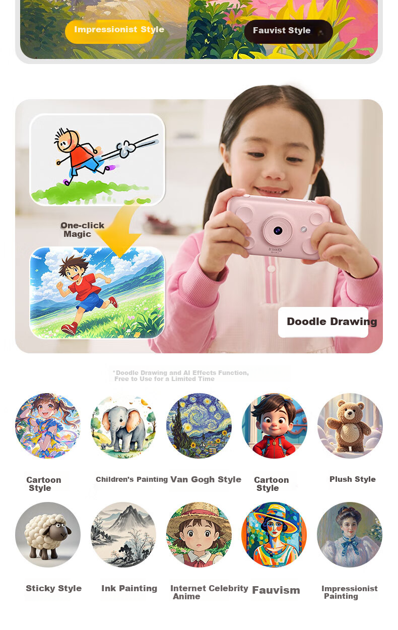 Lukaboshi AI Learning Camera for Children, 32GB Green Intelligent Learning Machine, Early Education Toy, Birthday Gift for Boys 13