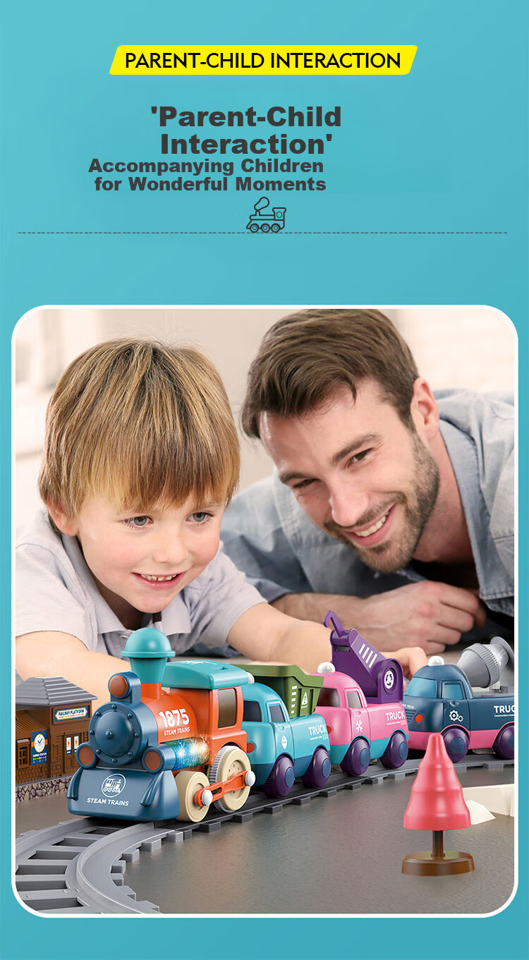 Martin Brother Track Train Toy, Children's Electric Magnetic Car, Construction Vehicle Toy for Boys And Girls 5