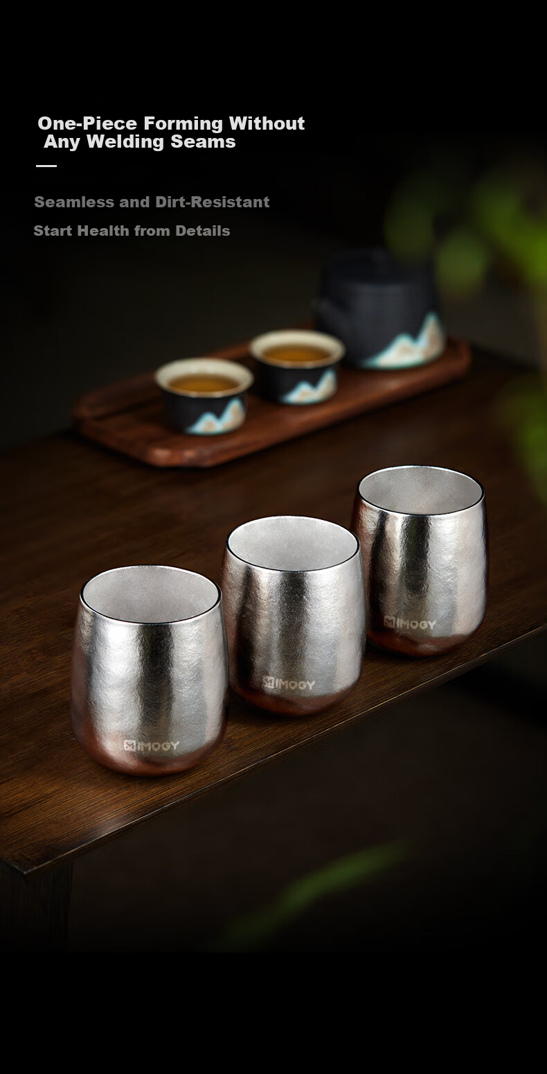 IMOGY Double-Layer Pure Titanium High-End Open Cup, Mini Compact Portable Office Cup, Simple Water Cup, Home Coffee Mug 5
