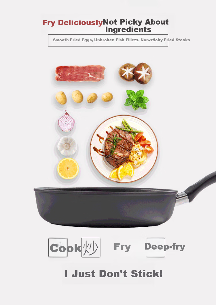 BALLARINI Non-Stick Pan, Imported with Titanium, Flat-Bottom Pan for Steak And Pancakes, Compatible with Induction Cookers, 26CM Montelos Series 7