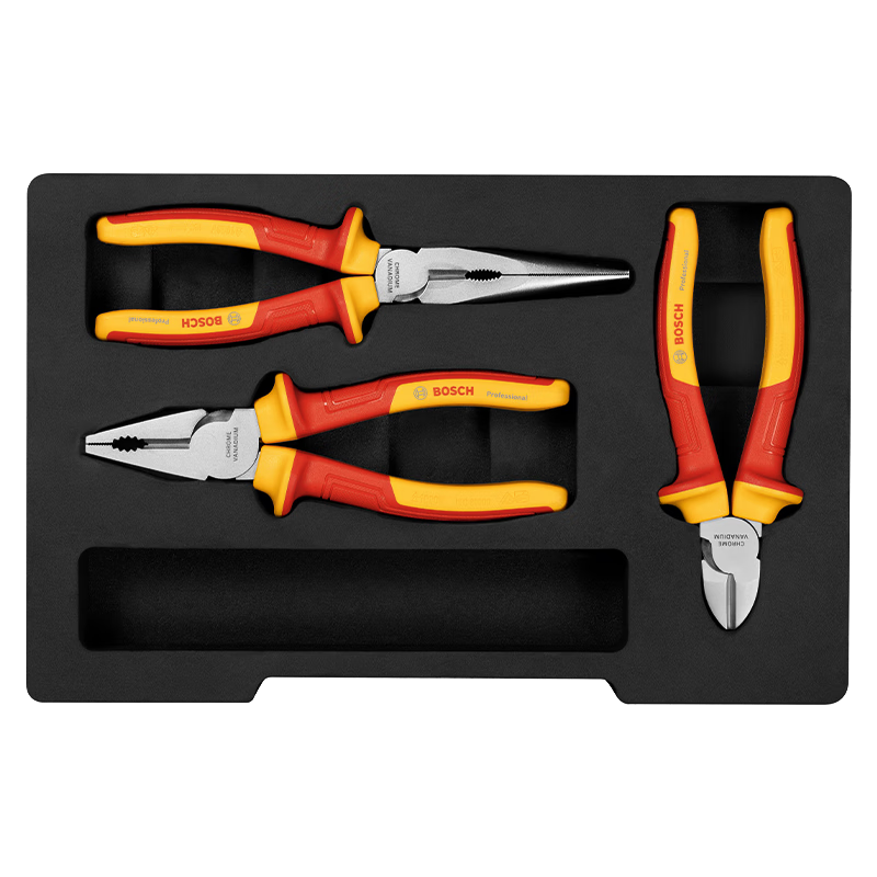 Bosch 3-Piece VDE Insulated Pliers Set