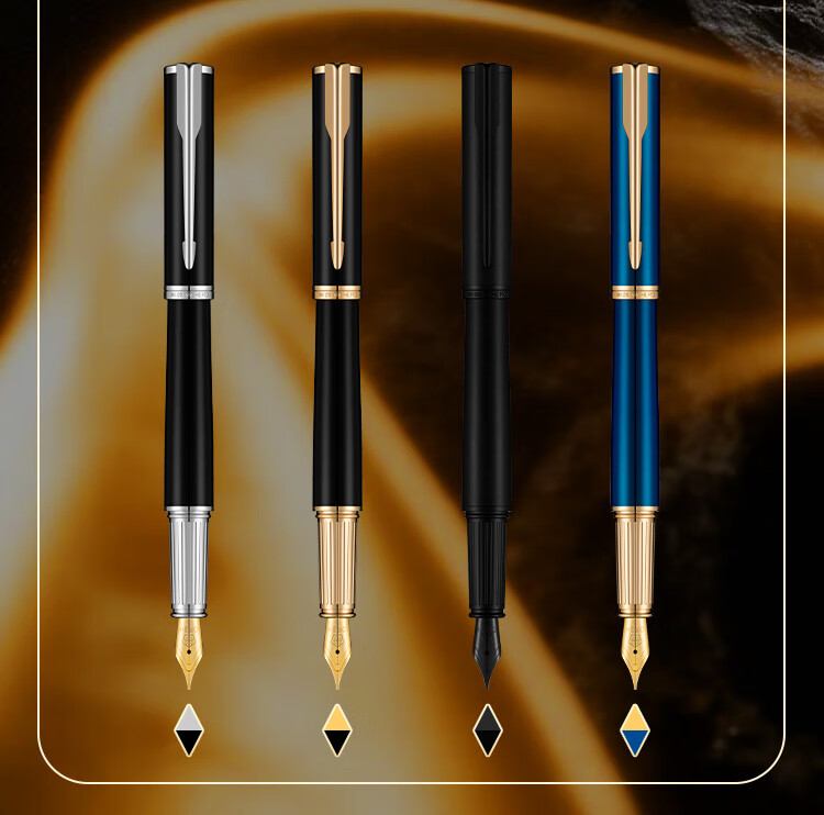 HERO E525 Series Luxury Fountain Pen Signature Pen Court Black Wall Gift Box High-End Business Gift Birthday Present Blue Gold Clip 18