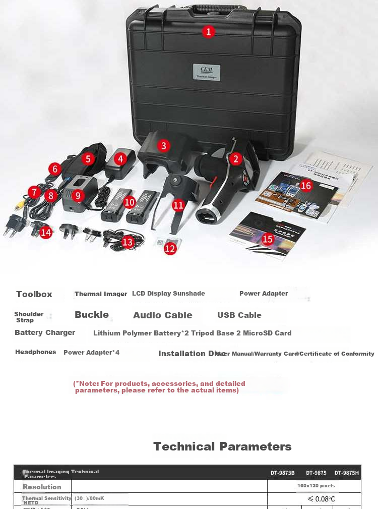 CEM DT-9875H Infrared Thermal Imager, High-End Industrial Grade, for Underfloor Heating And Electrical Leak Detection, Infrared Thermal Camera 11