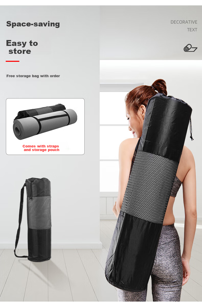 LI-NING Thickened Wide TPE Yoga Mat Unisex Fitness Mat Jump Rope Exercise Soundproof Shockproof Non-Slip Professional Sports Mat 15