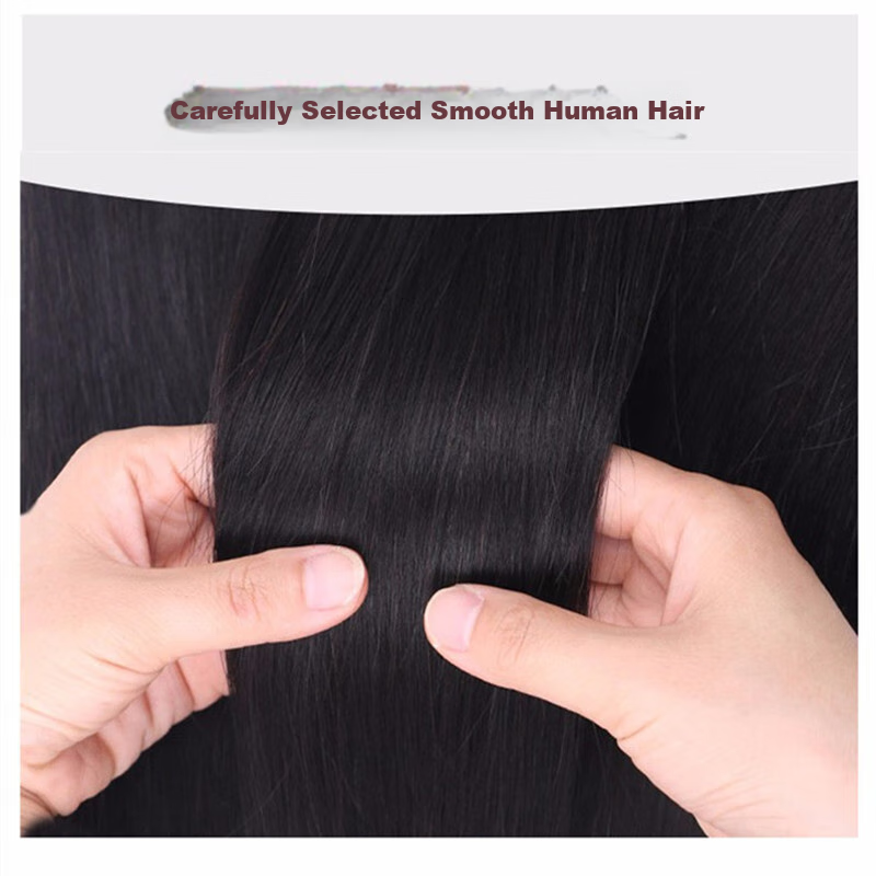 Baisitang Women's Short Wig, Real Hair Wig Set, Natural Full Head Wig for Middle-Aged And Elderly Mothers, Short Curly Hair to Cover Gray