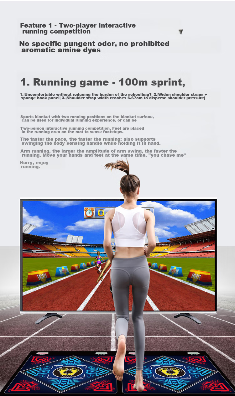 HongTai Double-Person Wireless Dance Mat, Home TV Dance Machine, Game Motion Sensing Hand And Foot Dancing, Leg Beautifying, Children's Running Mat 13