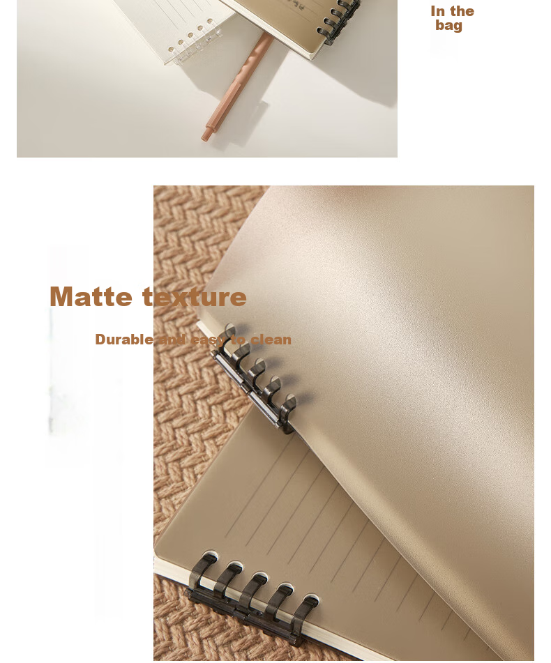 Sannianerban B5/60 Sheets Lined Notebook, Comfortable to Hold, Five-Hole PP Soft Cover, Simple Style, for Middle And High School Students, Journal, Error Correction Book, Diary, Lined Pages, White 10