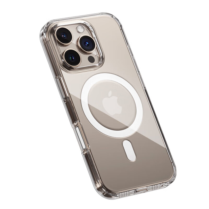 Защитный чехол Lanxingxiansheng для iPhone 16 Pro Max, совместимый с MagSafe, ультратонкий противоударный чехол с AI-кнопкой, прозрачный