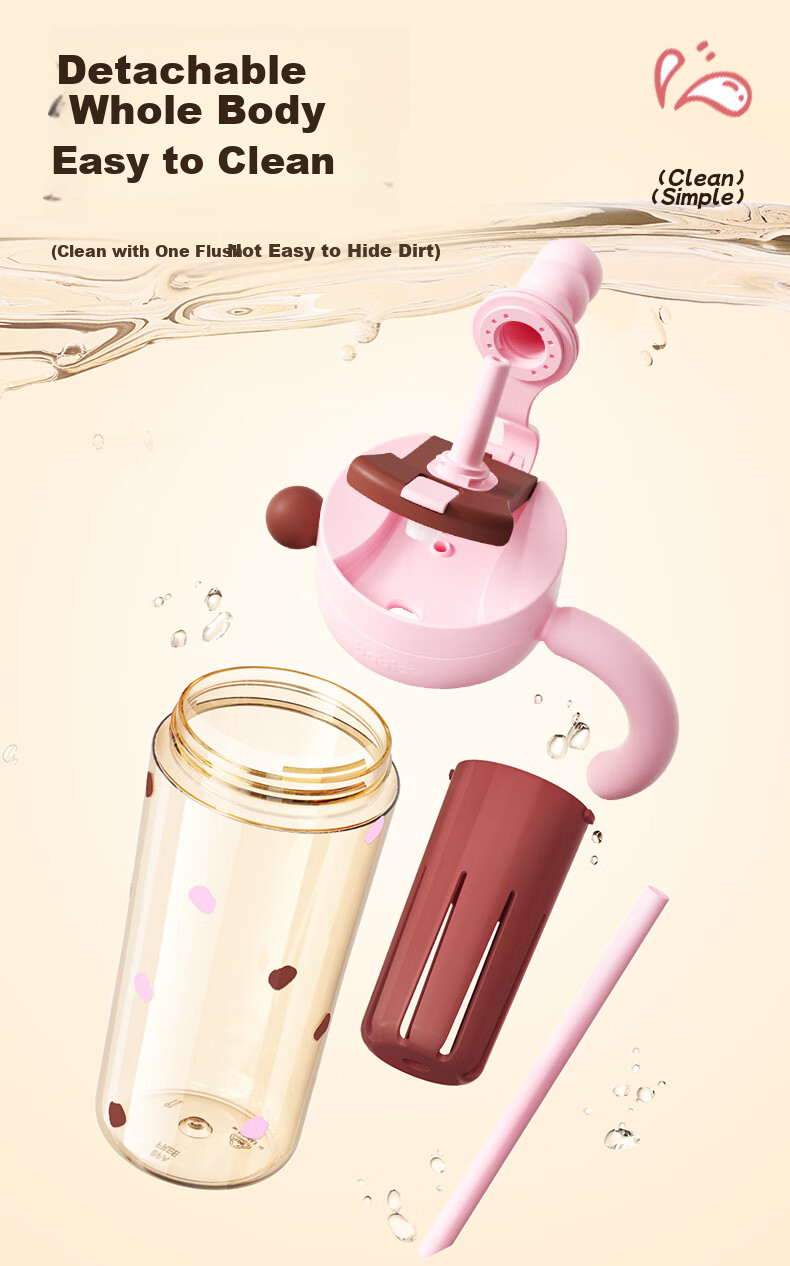 BABLOV Summer Plastic Water Bottle, Large Capacity Straw Cup, PPSU Material, Stylish Design for Women, Birthday Gift 13