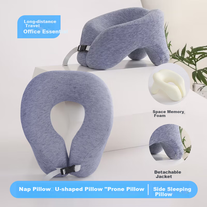Yalu U-Shaped Pillow, Nap Pillow for Office Lunch Break, Memory Foam Neck Support Pillow, Portable Travel Cushion for Airplane Trips
