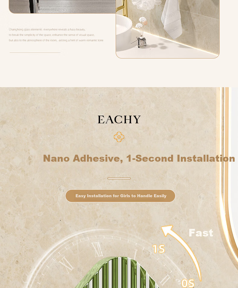 EACHY Adhesive Hooks Strong Adhesive Load-Bearing Bathroom Kitchen Wall Hooks No-Drill Sticker Hooks Almond Powder 5