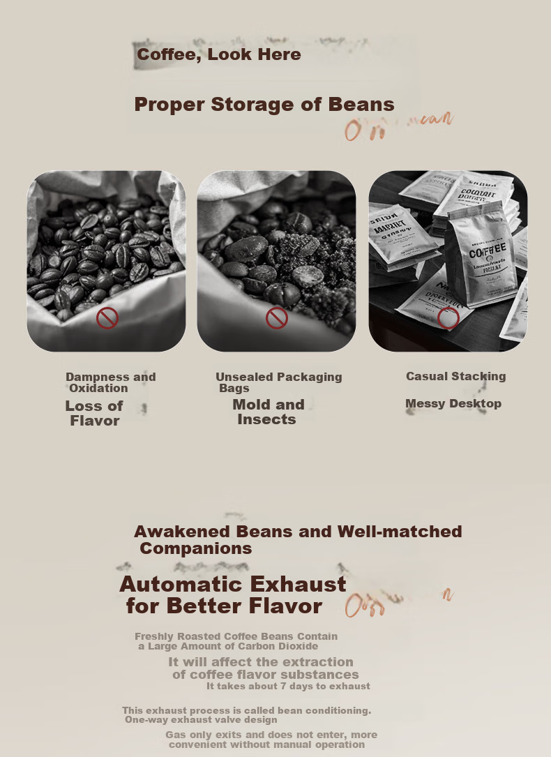 Bear Food-Grade Coffee Bean Airtight Jar Portable Coffee Powder Storage Container 1100ml CX-JW031-P02 3