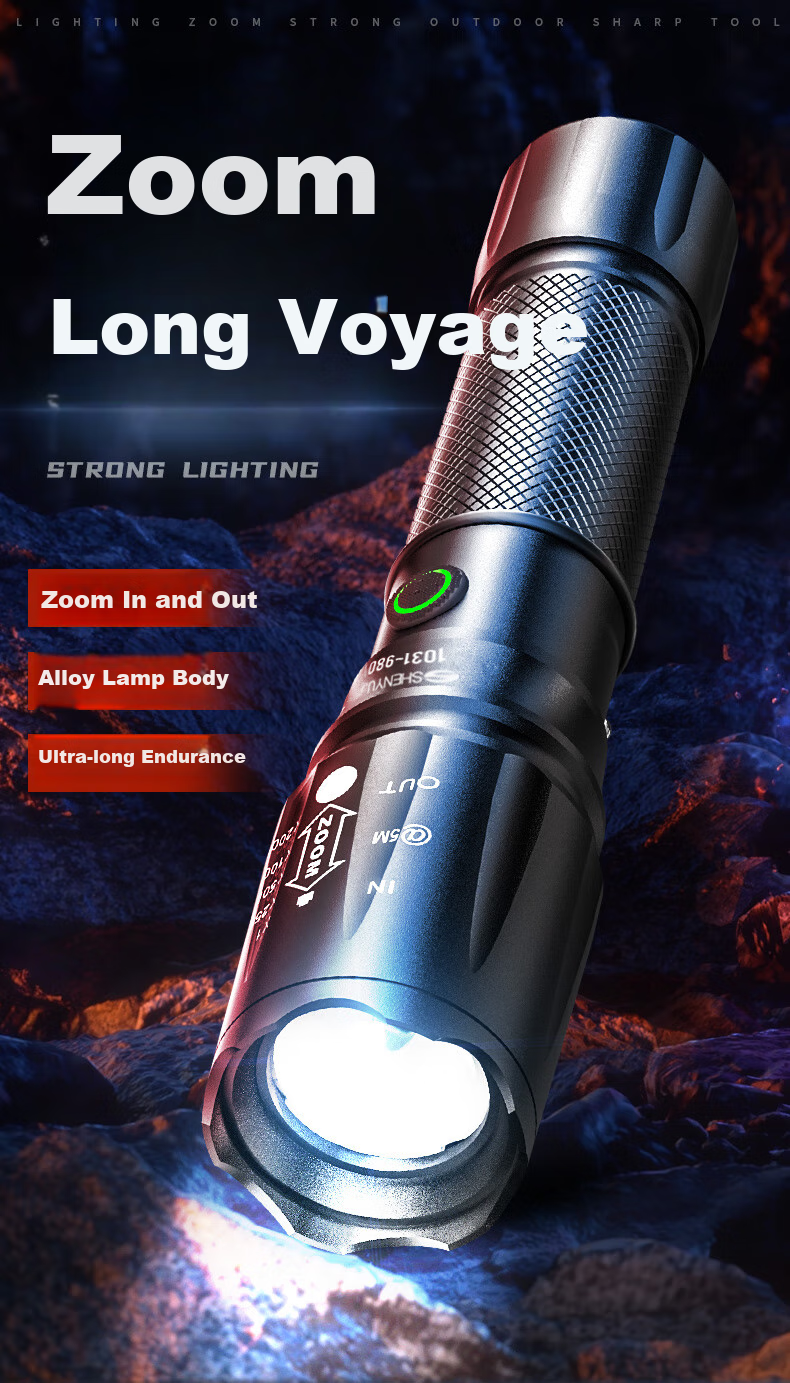 SHENYU High-Intensity Long-Range Flashlight, Rechargeable, for Outdoor And Home Use, USB Direct Charging, Mini Portable, Waterproof, Small Illumination Lamp 1
