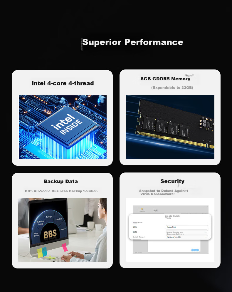 TERRA MASTER F8 SSD All-Flash 8-Bay NAS Network Storage, Team Collaboration, Private Cloud, File Sharing And Backup, Computer And Mobile Device Expansion (4-Core 8GB RAM) 4