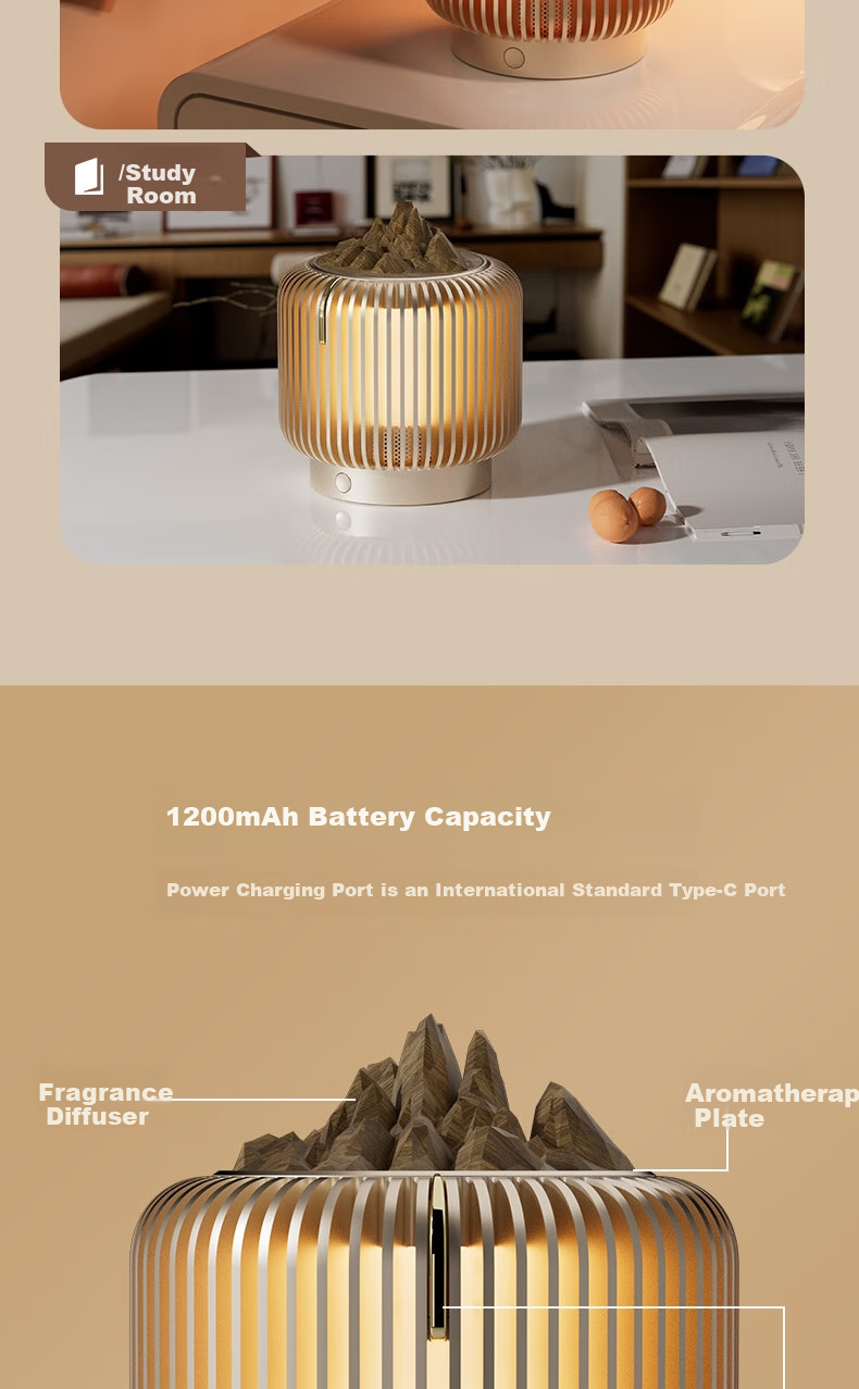 Kuangxiang Aroma Diffusing Bluetooth Speaker, Sound Atmosphere Lamp Flame Lamp Solid Wood Fragrance Dispenser for Living Room Bedroom Study Decoration, Birthday Mid-Autumn Festival Gift for Boyfriend Girlfriend 7