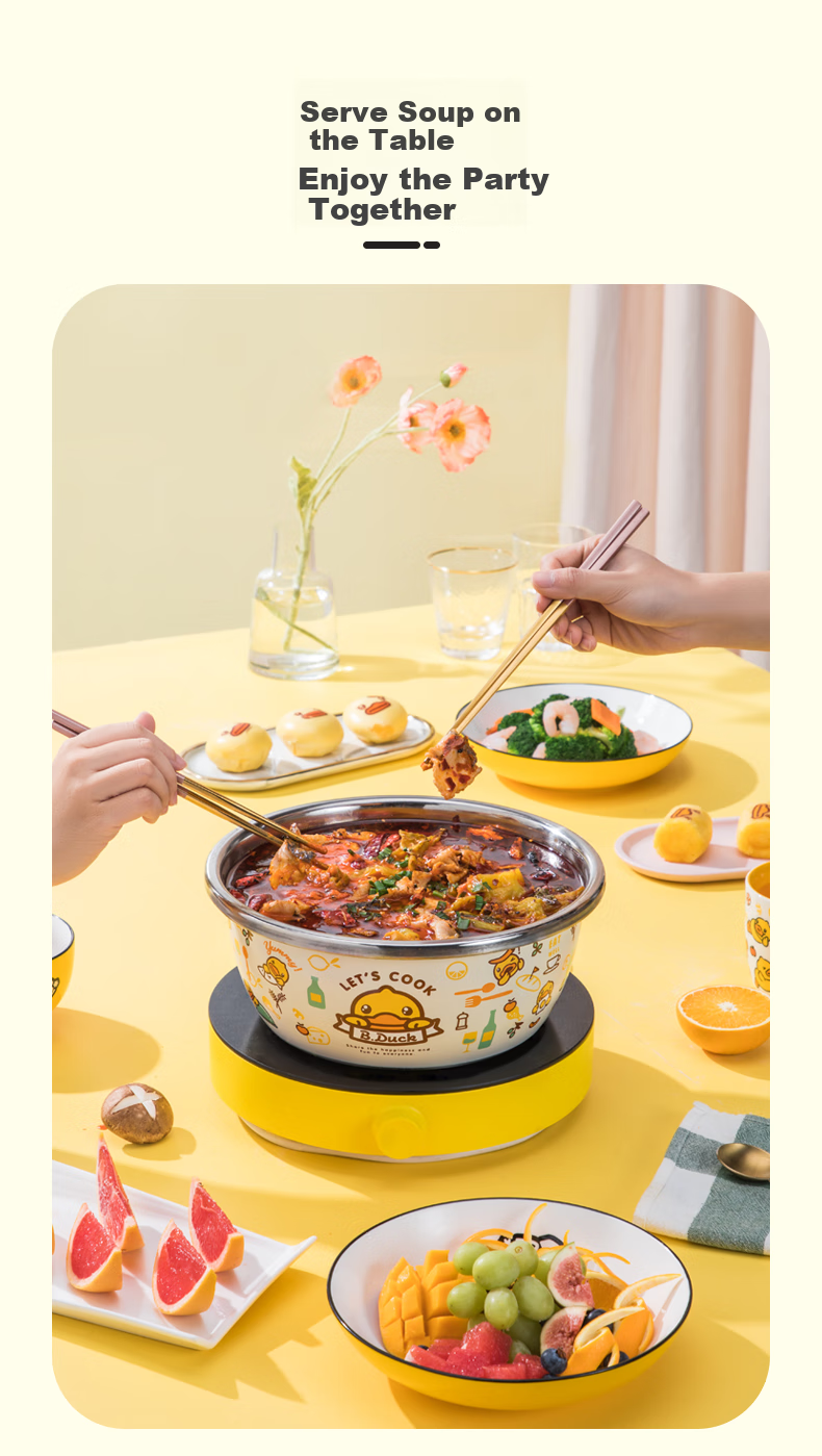 COOKER KING x Little Yellow Duck 304 Stainless Steel Bowl and Sieve 3-Piece Set Thickened Vegetable Washing, Fruit, and Dough Draining Basin 8