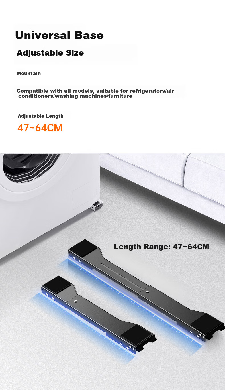 Muhouyingxiong Washing Machine Base, Fully Automatic Drum, Non-Slip And Anti-Vibration Foot Pads, Foot Stands, Height-Increasing, Refrigerator Movable Universal Wheels, Raised Support Frame, Tray 5