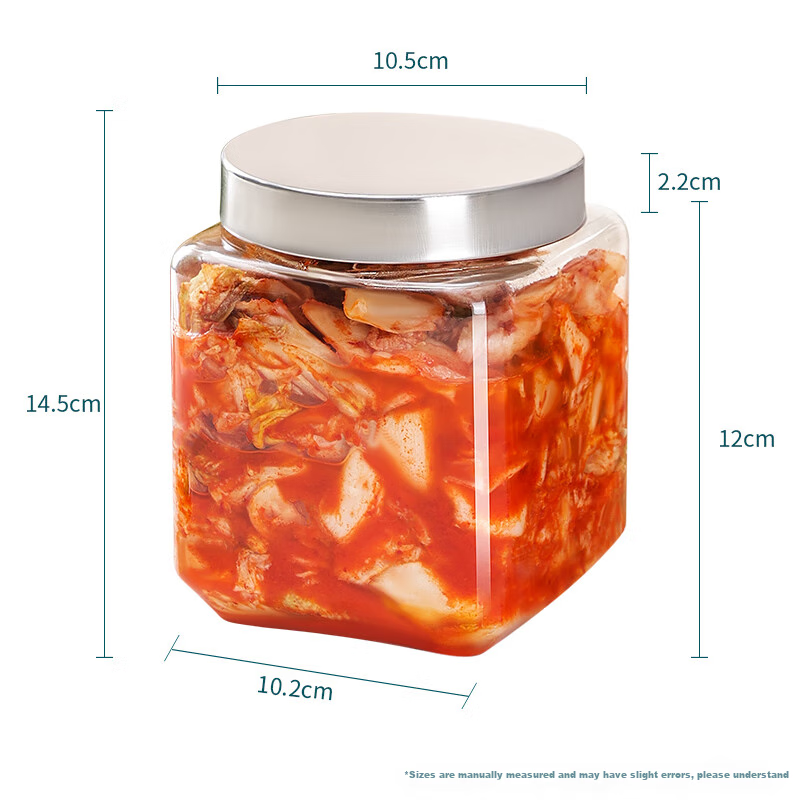 BJ Glass Airtight Jars for Preserves, Condiments, Snacks Storage, Transparent Screw-Cap Containers, Pack of Three, 1200ML Each