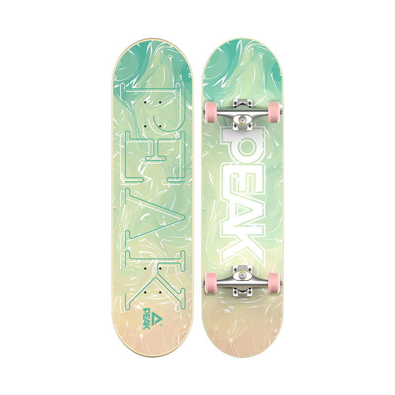Peak Skateboard Beginner Adult Double Kick Youth Street Board Children's Four-Wheel Professional Board Fresh Green