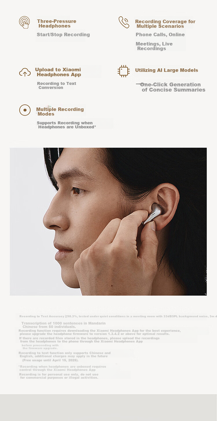 MI Buds 5 [Lei Jun's Choice] Noise-Cancelling Earphones Semi In-Ear Bluetooth Headphones Compatible with Android And Apple Phones (Snow White) 11
