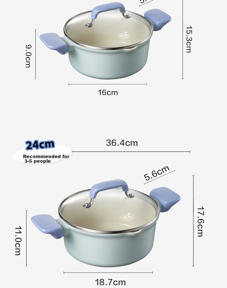 SUPOR Titanium-Containing Non-Stick Soup Pot 24cm Milk Pot for Stewing Meat And Making Soups Compatible with Induction Cooker And Gas Stove ET24LBN02 17