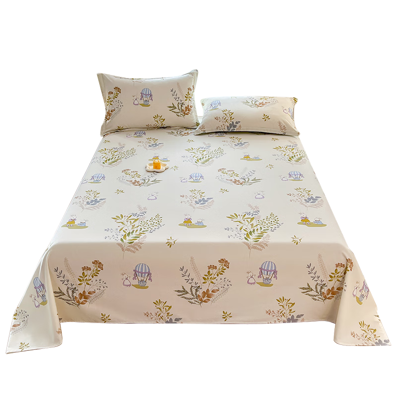 Jinhao Class A 7A Antibacterial 100% Pure Cotton Brushed Sheet Single Piece Solid Color Bed Sheet 200x230cm Peter