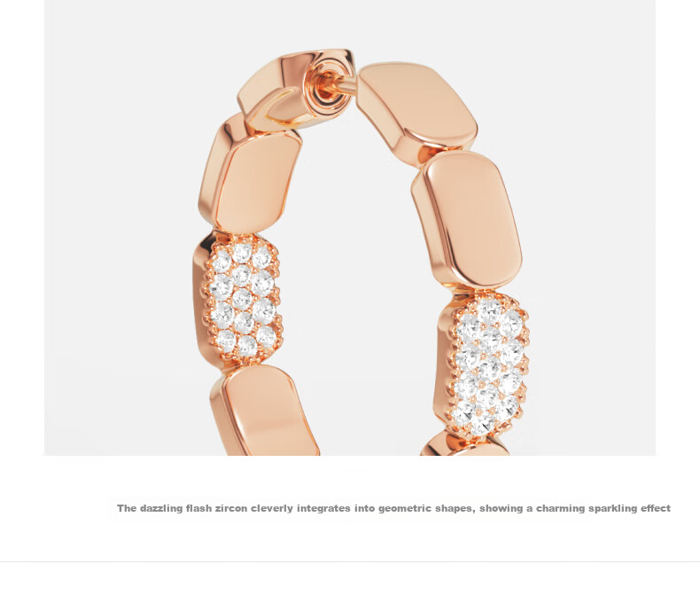 APM Monaco Small Delicate Rose Gold Circular Hoop Earrings, Honeycomb Ear Rings, Gift for Girlfriend Or Wife 2