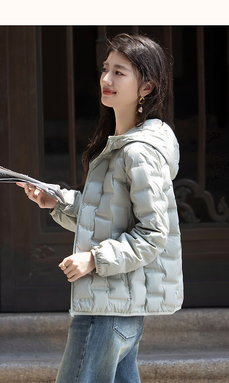 Demana [Milk Ball First Snow] Women's Winter High Warmth 90% Duck Down Quilted Tape Edge Down Jacket 41